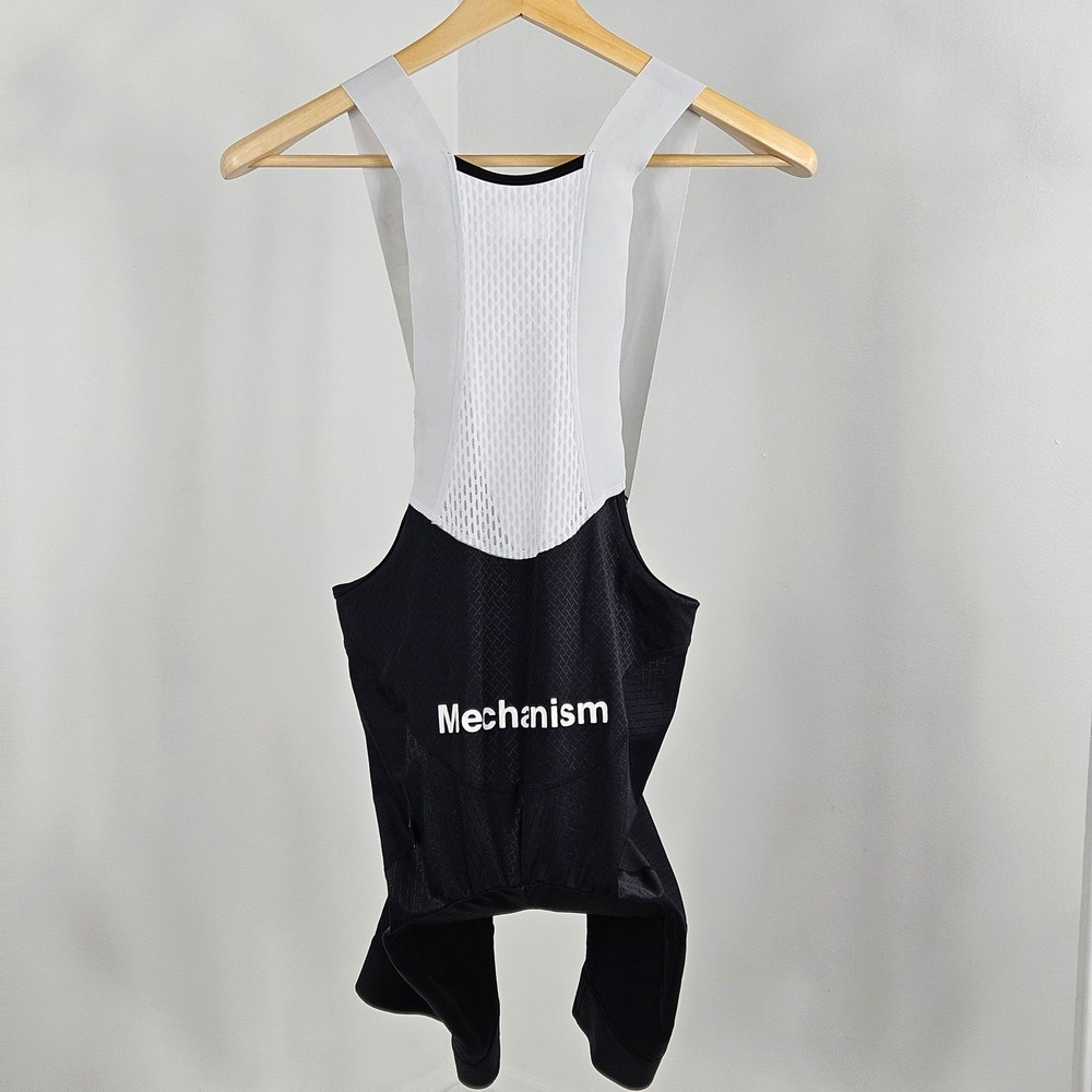 Pas Normal Studios Mechanism Bib Shorts Men XL Black Padded Cycling Italy FLAW - Picture 2 of 16